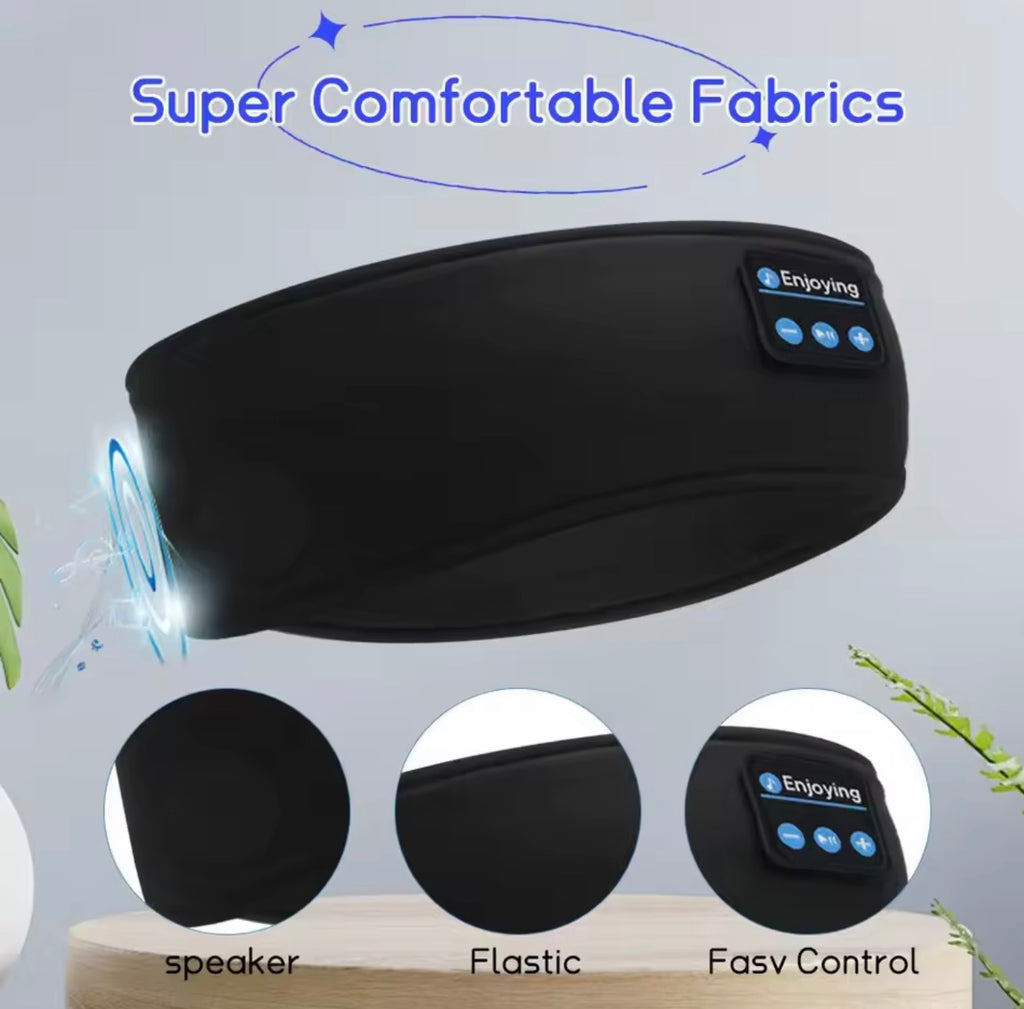 Enjoying Headband Bluetooth headphone.