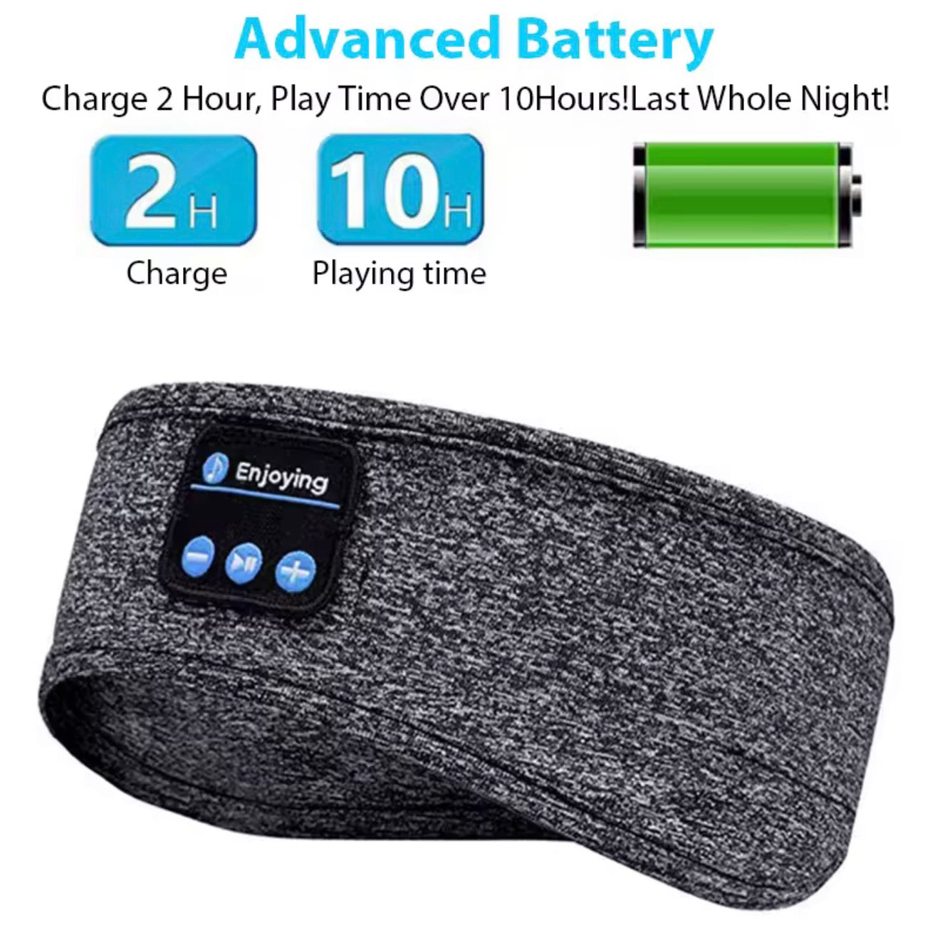 Enjoying Headband Bluetooth headphone.