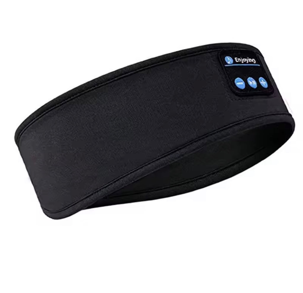 Enjoying Headband Bluetooth headphone.