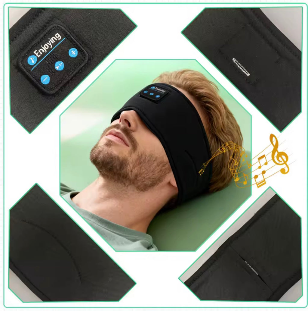 Enjoying Headband Bluetooth headphone.