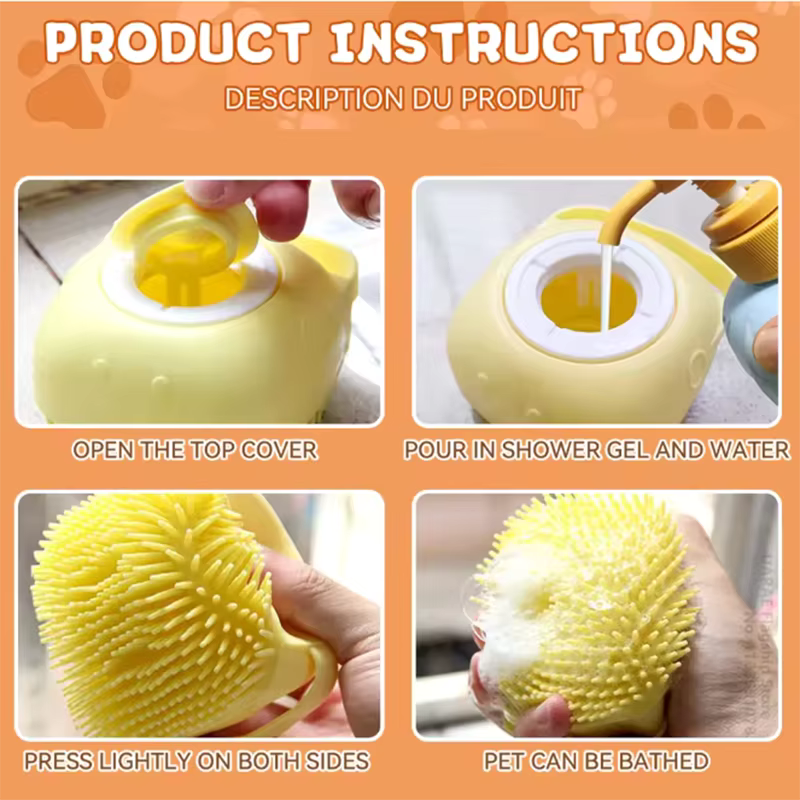 New Bath Massage Brush Bathroom for Puppy